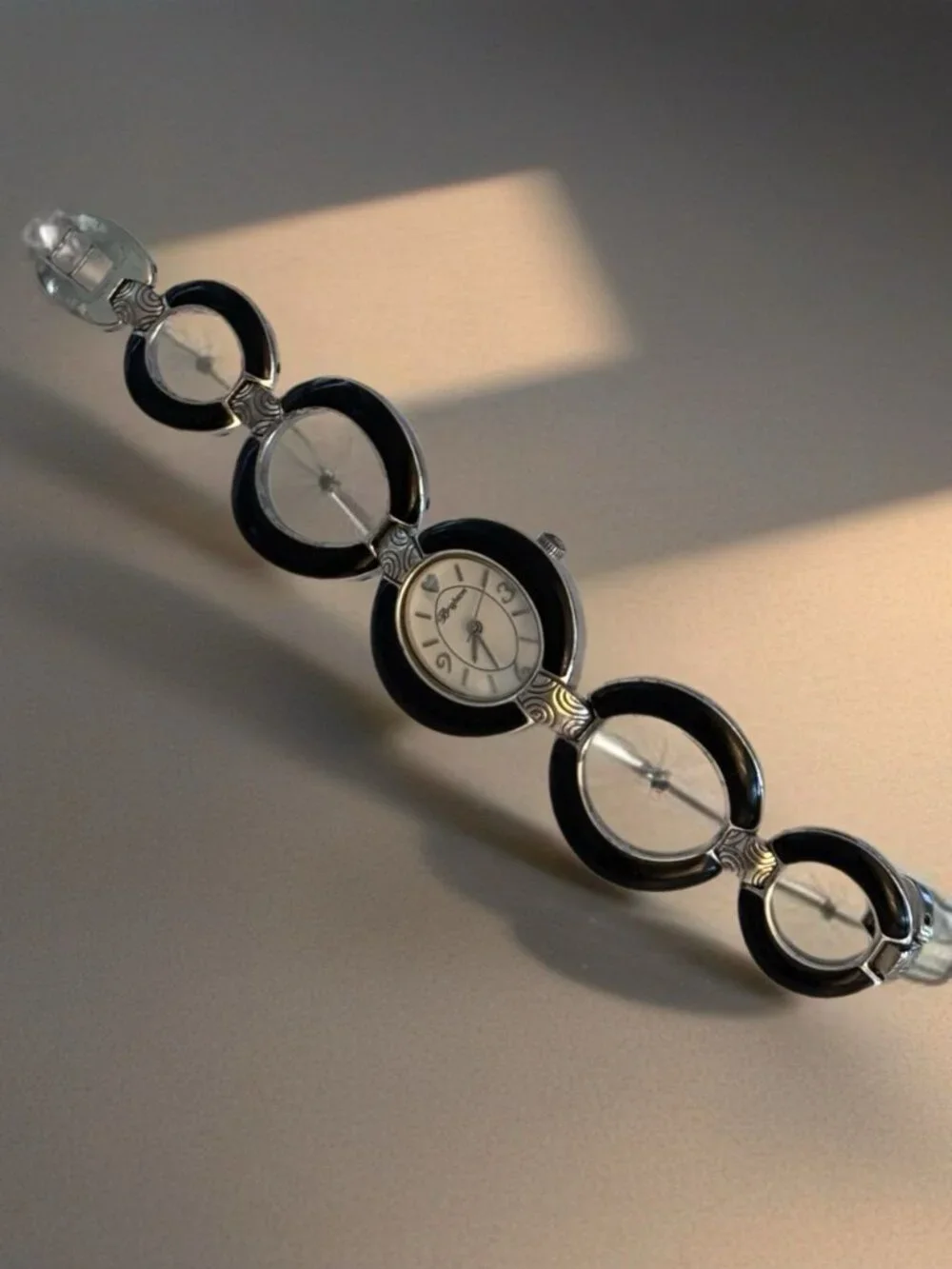 Brighton Padova Oval Link Black Women’s 28mm Bracelet Watch New Battery Included